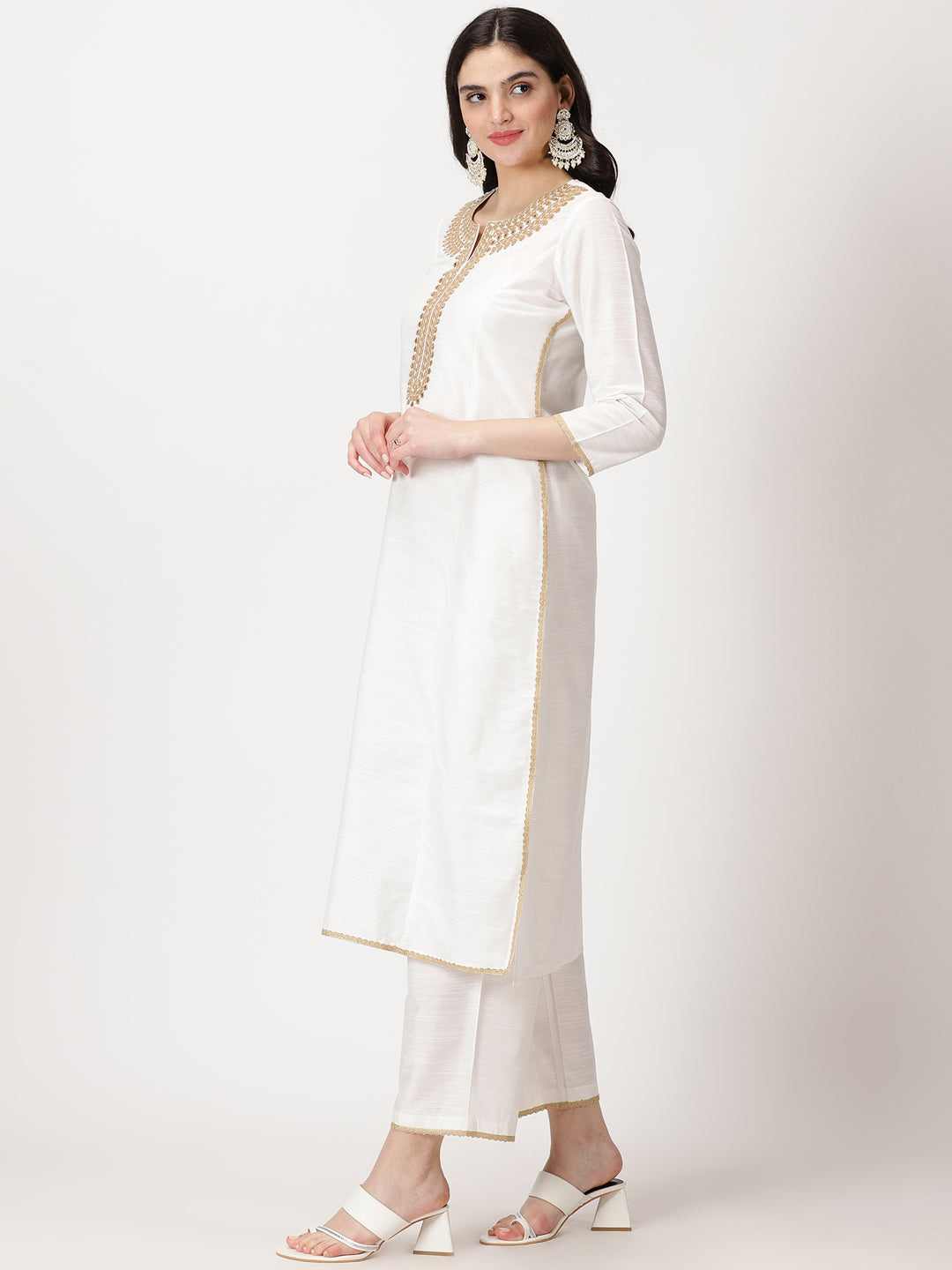 Buy Dhanuki Casual White and Yellow Cotton and Georgette Sleeveless Kurti  for Women Online at 33% off. |Paytm Mall